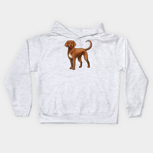 Dog - Redbone Coonhound - Red and White Kids Hoodie by Jen's Dogs Custom Gifts and Designs